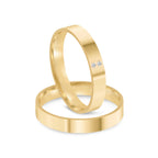Par de alianças Cecily 4mm de casamento ouro 18k