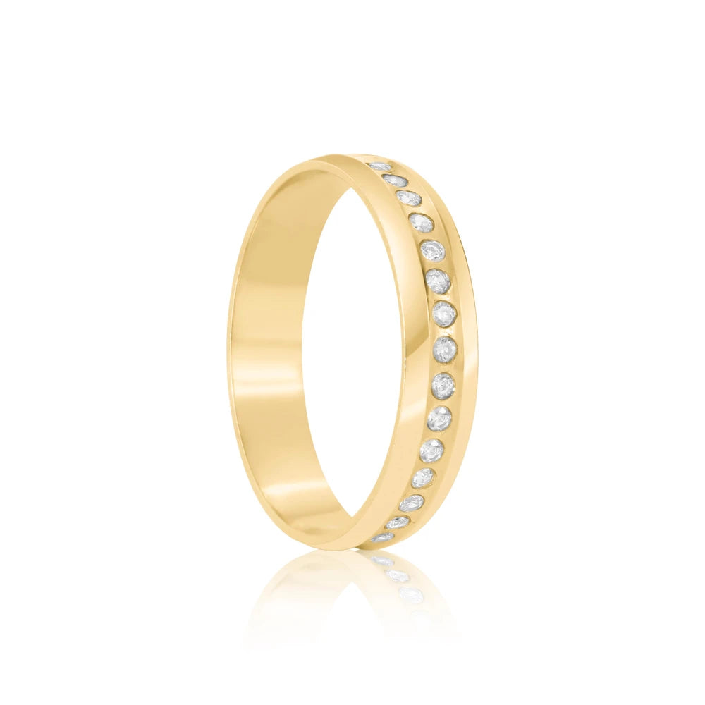 Par de alianças Clarisse 5mm de casamento ouro 18k