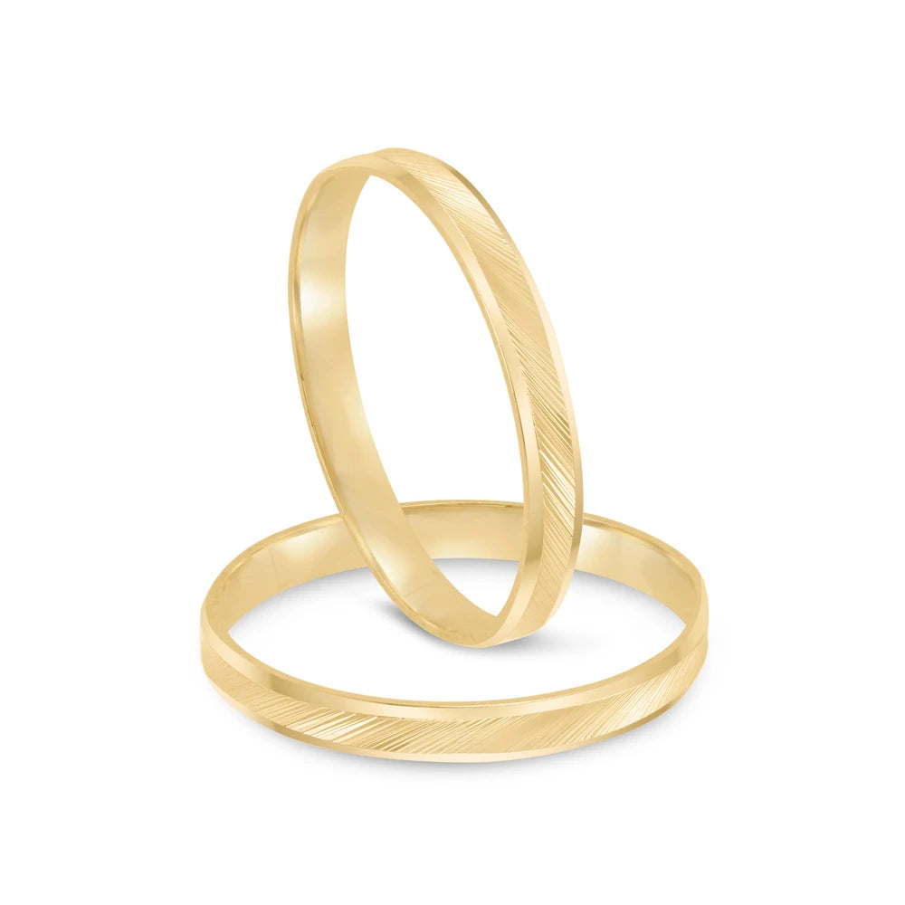 Par de alianças Cleo 3mm de casamento ouro 18k