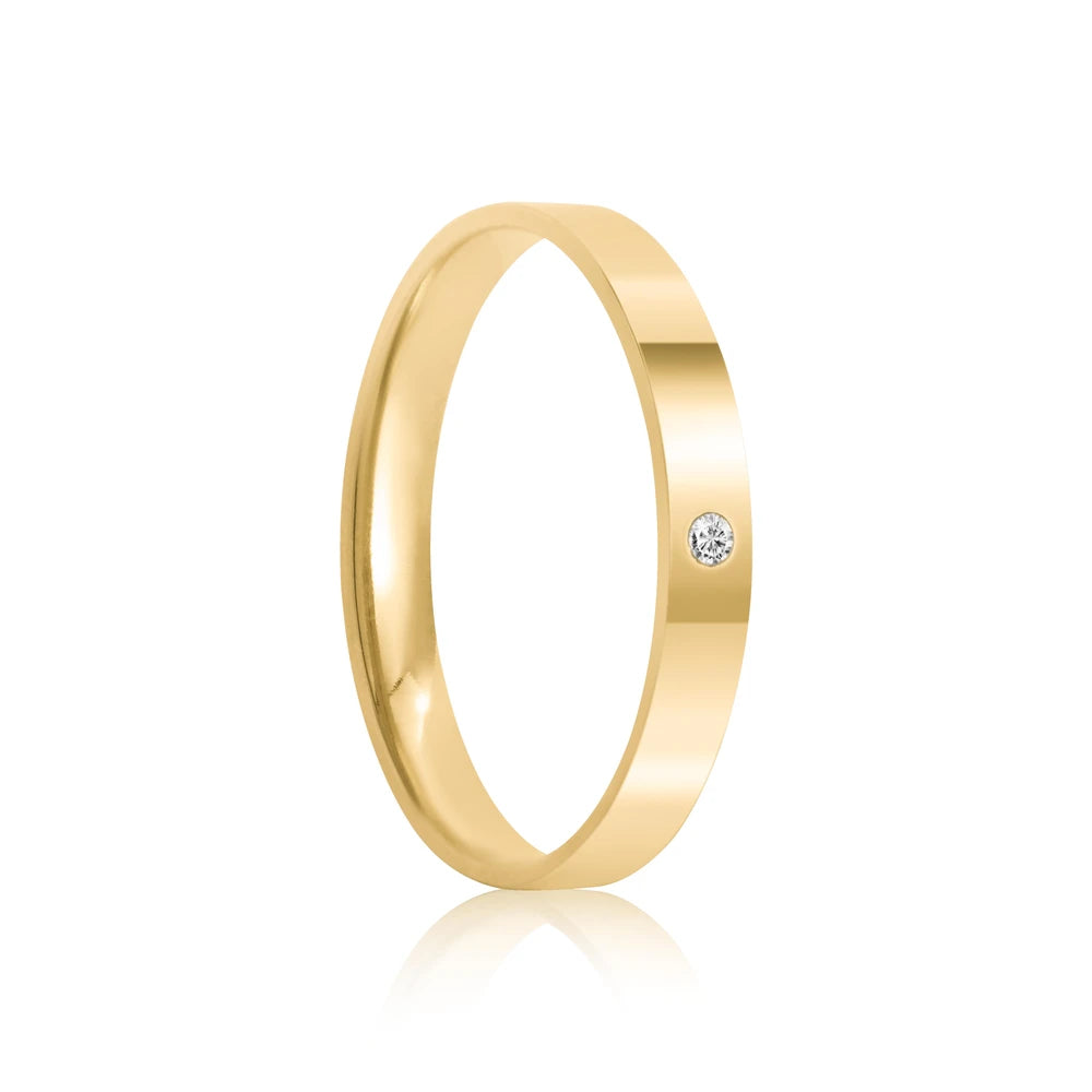 Par de alianças DaiseFelicity 2mm de casamento ouro 18k