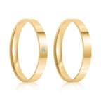 Par de alianças DaiseFelicity 2mm de casamento ouro 18k