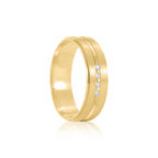 Par de alianças Dália 6mm de casamento ouro 18k