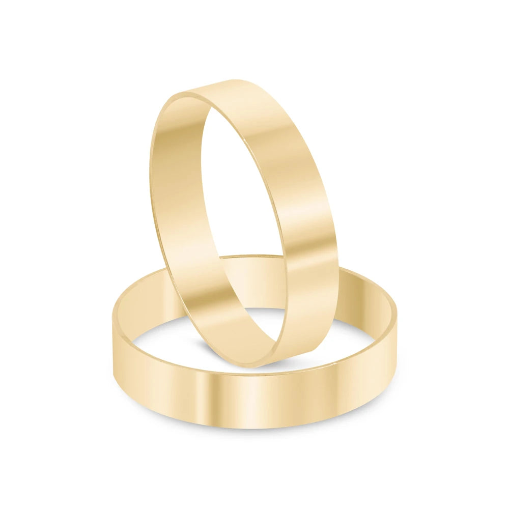 Par de alianças Elora 4mm de casamento ouro 18k