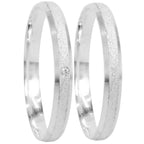 Par de Alianças Namoro Prata 950 Fauna 3mm