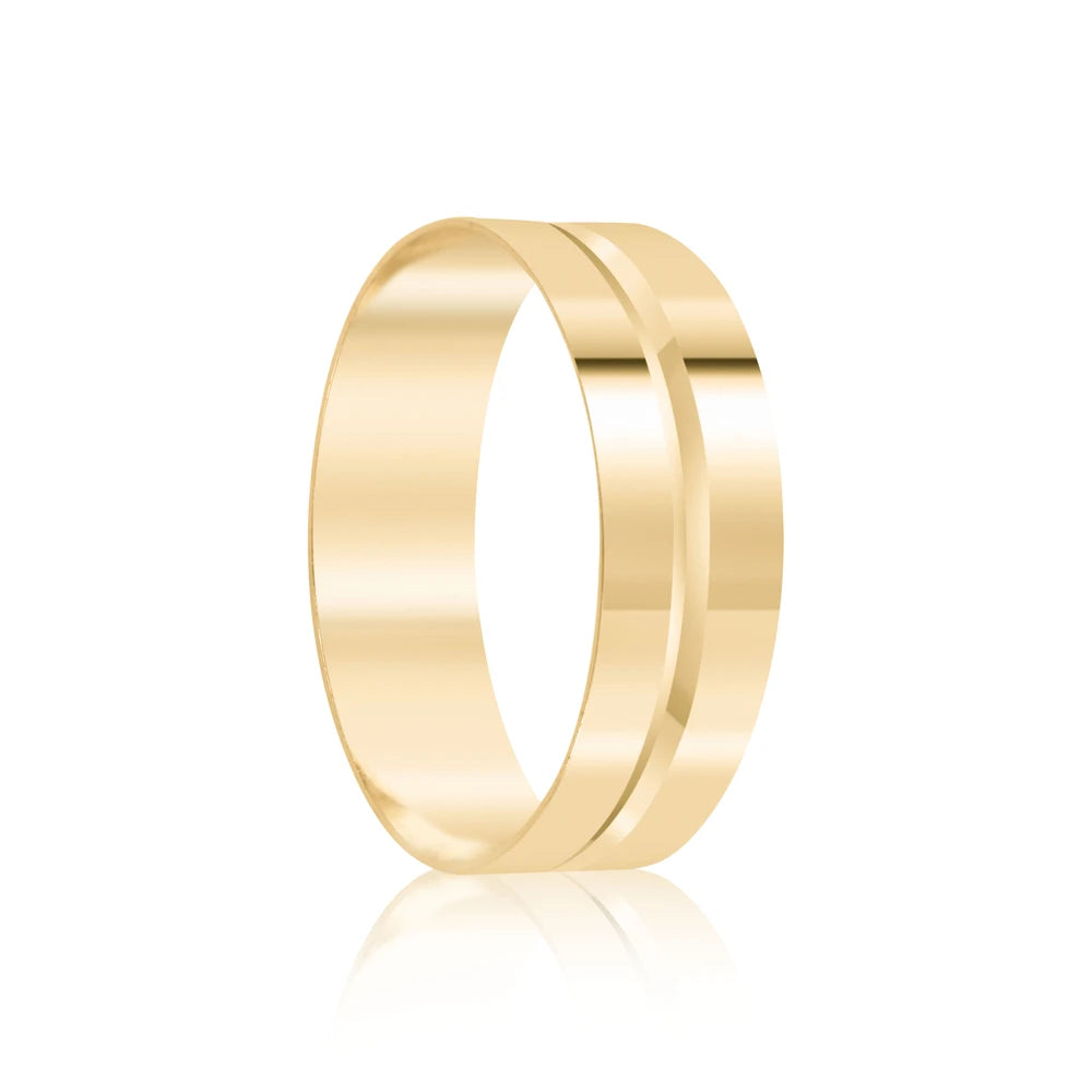 Par de alianças Gevena 6mm de casamento ouro 18k