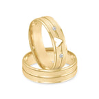 Par de alianças Heart 6mm de casamento ouro 18k