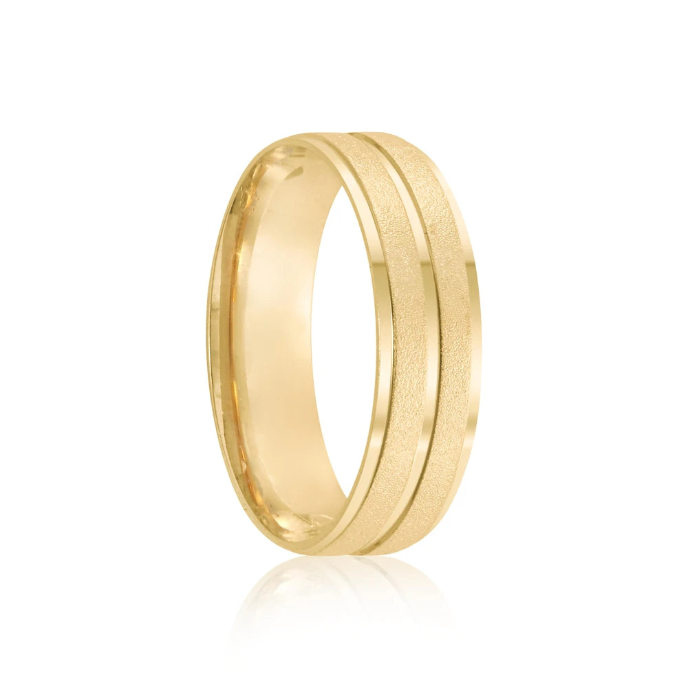 Par de alianças Heart 6mm de casamento ouro 18k