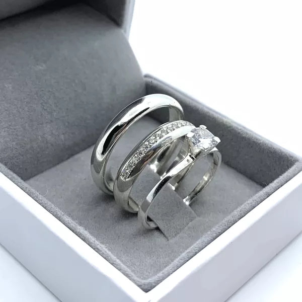 Par de Alianças Namoro Prata 950 Helia 5mm