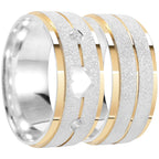 Par de alianças Infinite Embrace 8mm de namoro + anel solitário prata 950