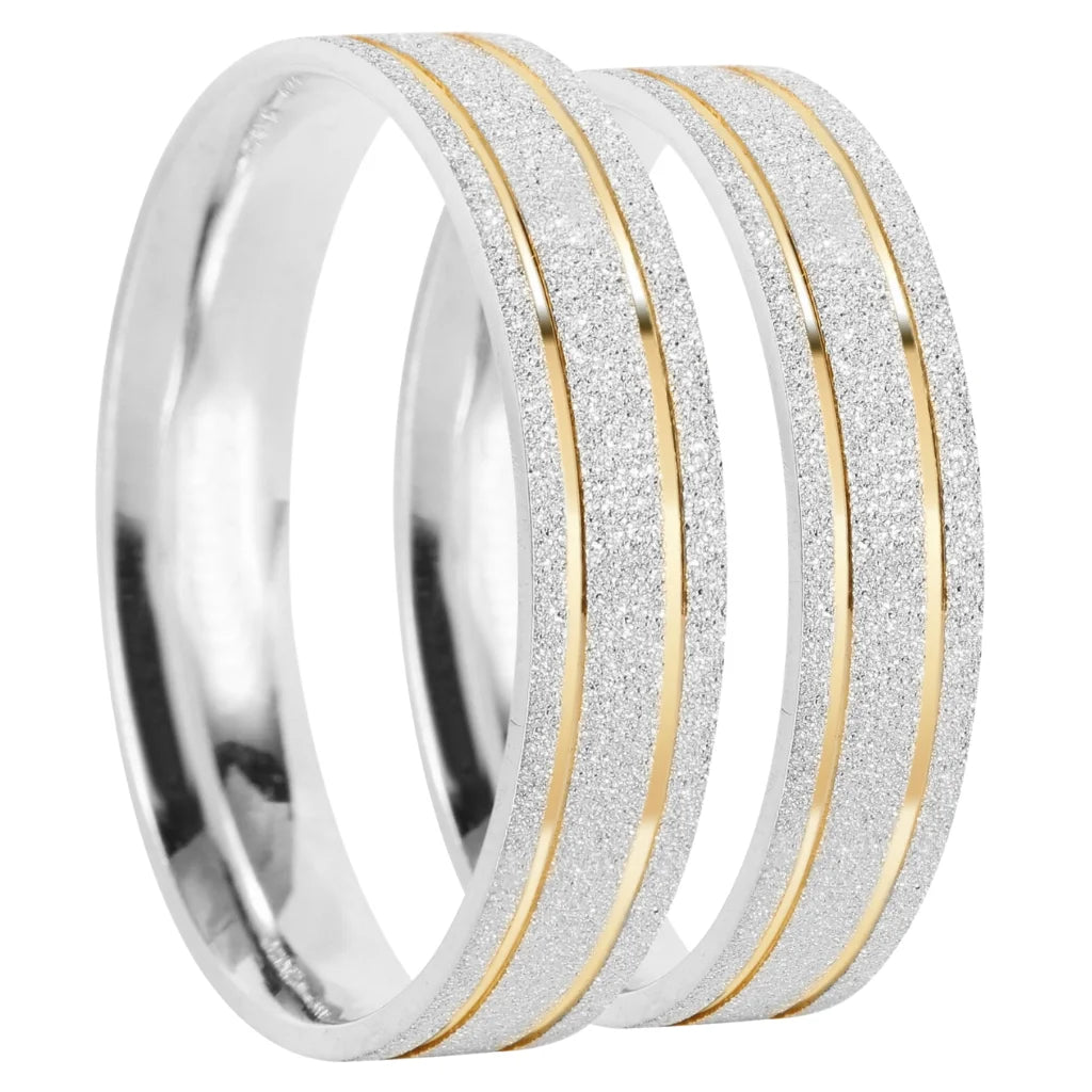 Par de Alianças de Namoro Prata 950 Isabel 5mm