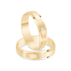Par de alianças Julieta 5mm de casamento ouro 18k