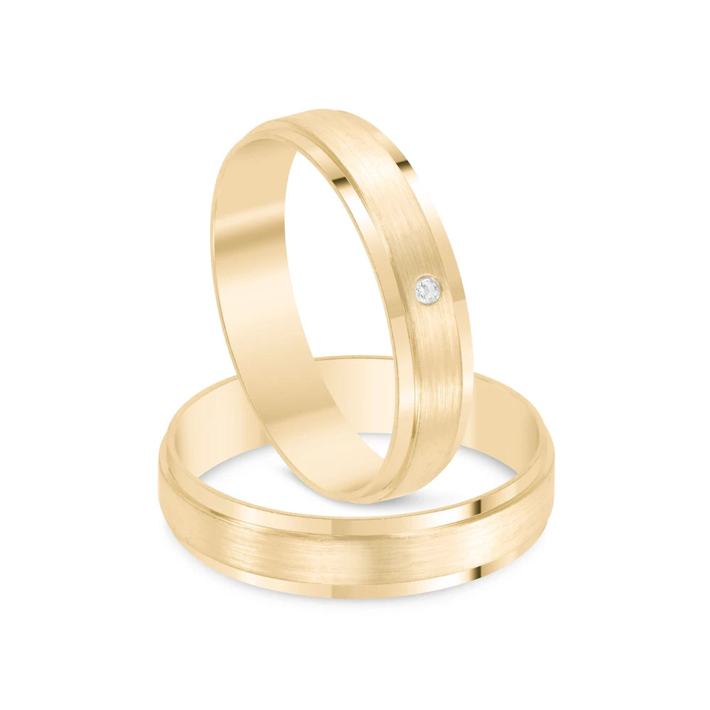 Par de alianças Julieta 5mm de casamento ouro 18k
