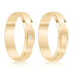 Par de alianças Julieta 5mm de casamento ouro 18k
