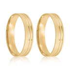 Par de alianças Kuala 4mm de casamento ouro 18k