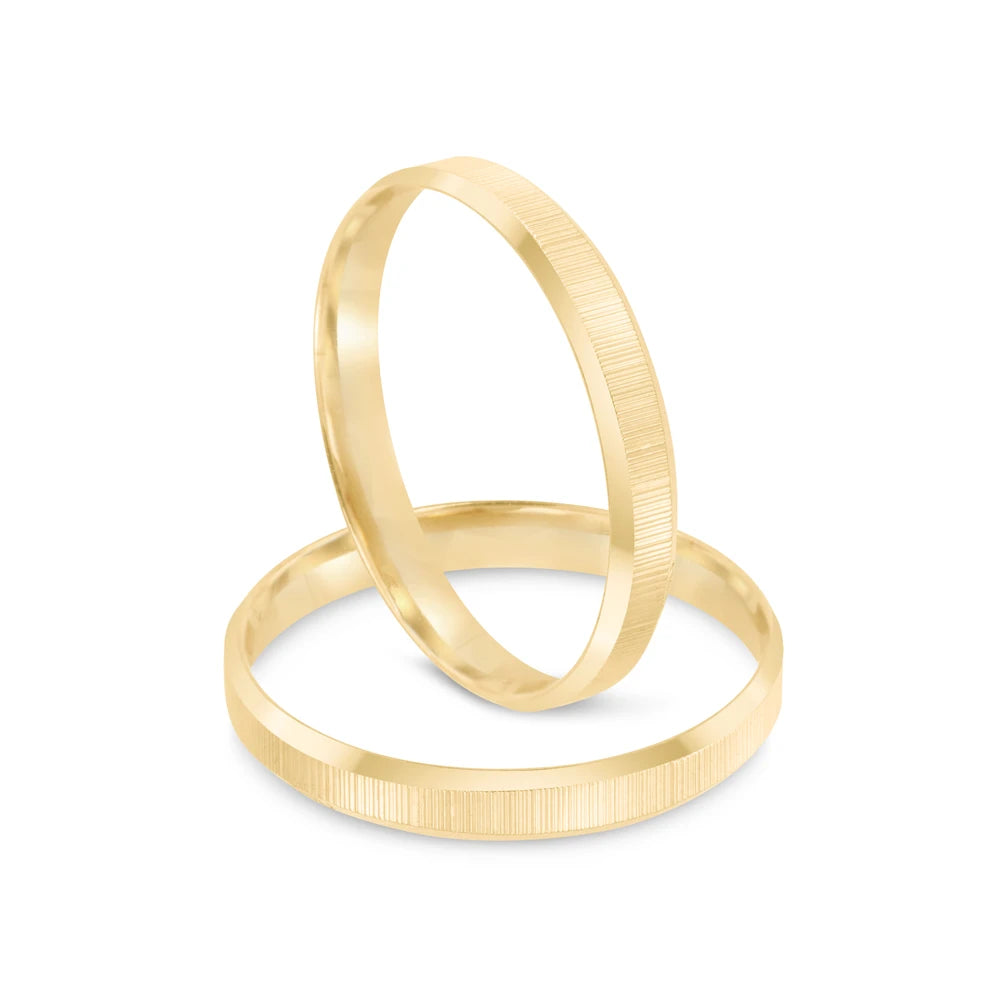 Par de alianças Layla 3mm de casamento ouro 18k