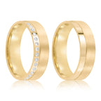 Par de alianças Leah 5mm de casamento ouro 18k