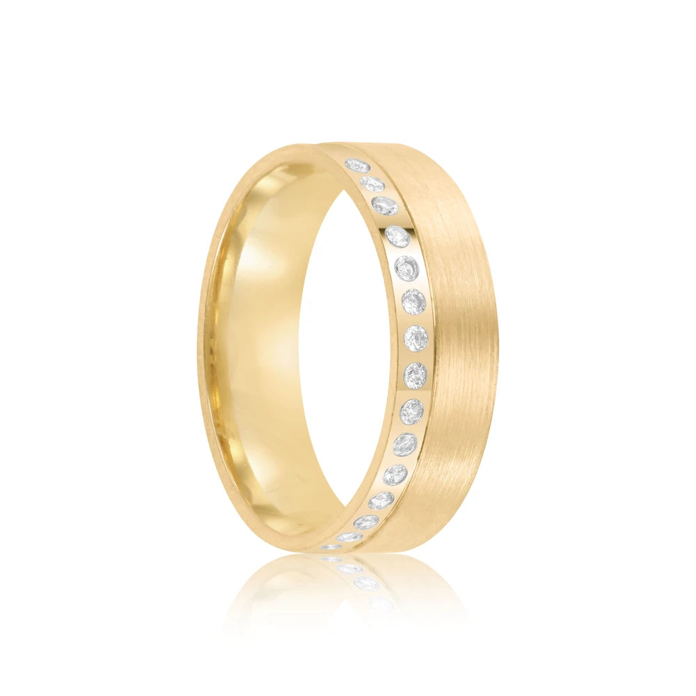 Par de alianças Leah 5mm de casamento ouro 18k
