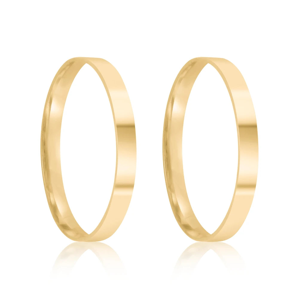 Par de alianças Lily 2mm de casamento ouro 18k