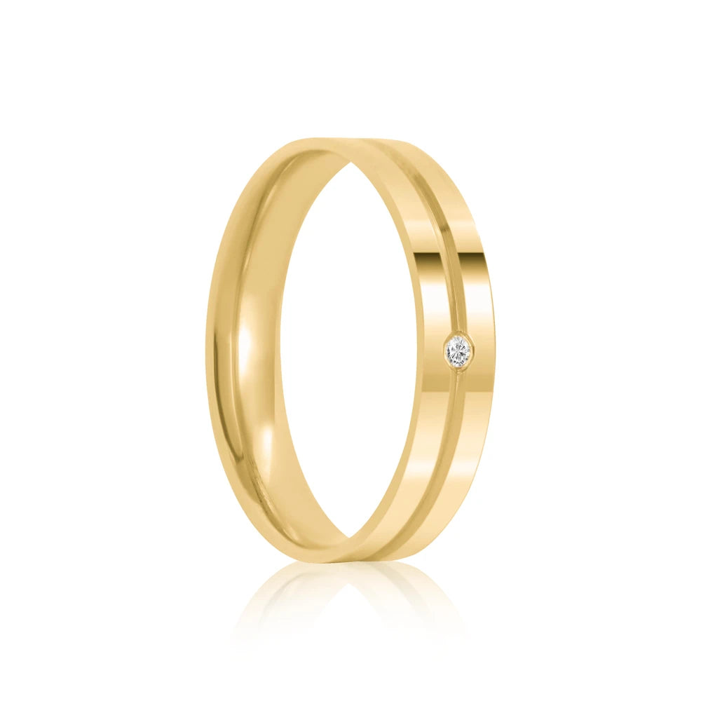 Par de alianças Lisboa 4mm de casamento ouro 18k