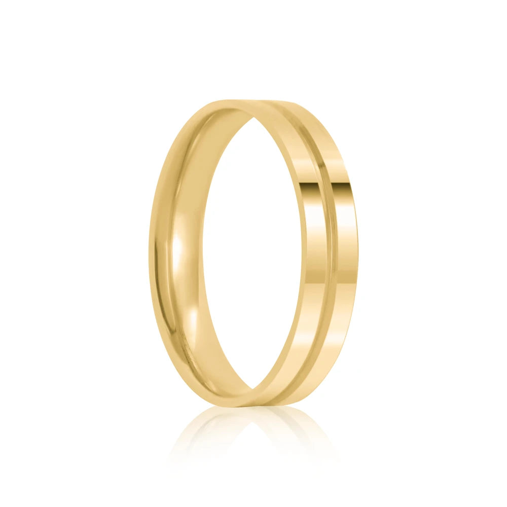 Par de alianças Lisboa 4mm de casamento ouro 18k