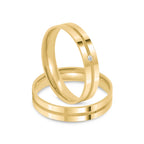 Par de alianças Lisboa 4mm de casamento ouro 18k