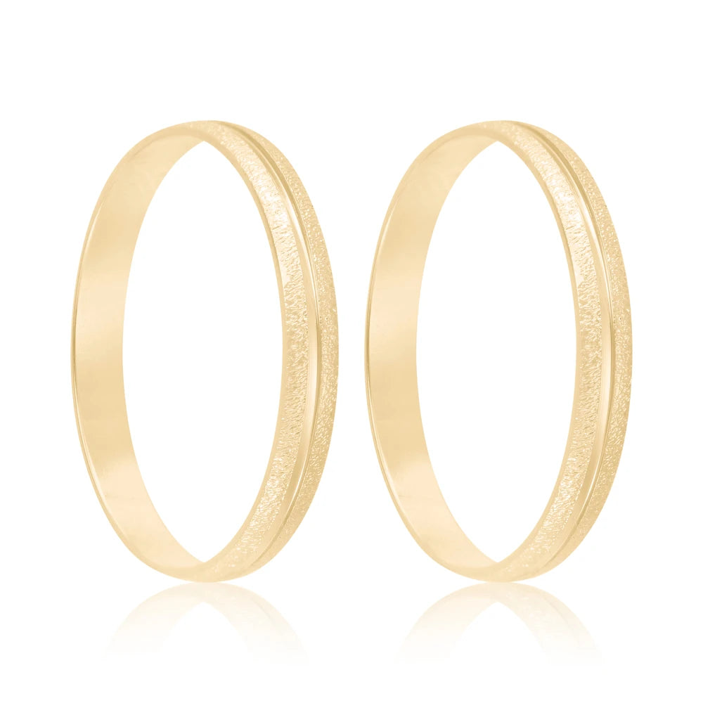 Par de alianças Liv 2mm de casamento ouro 18k