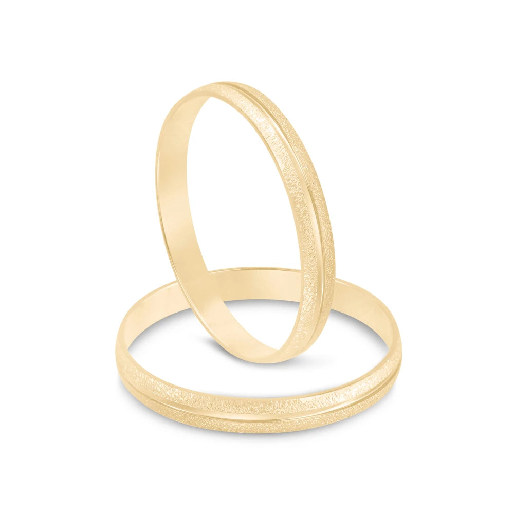 Par de alianças Liv 2mm de casamento ouro 18k