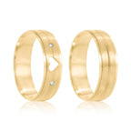 Par de alianças Love 6mm de casamento ouro 18k