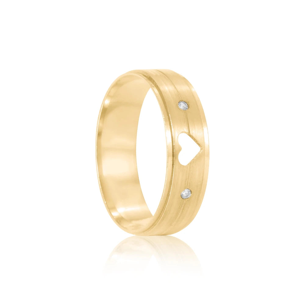 Par de alianças Love 6mm de casamento ouro 18k