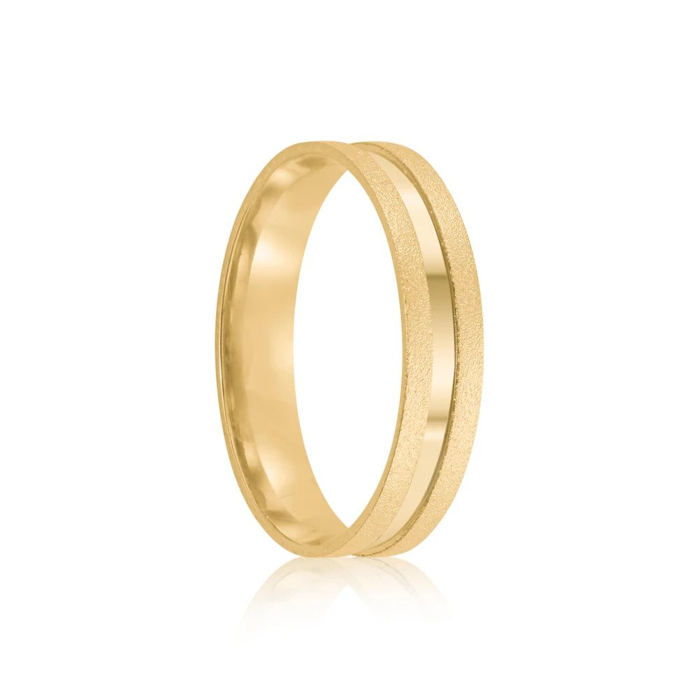 Par de alianças Lovely 4mm de casamento ouro 18k