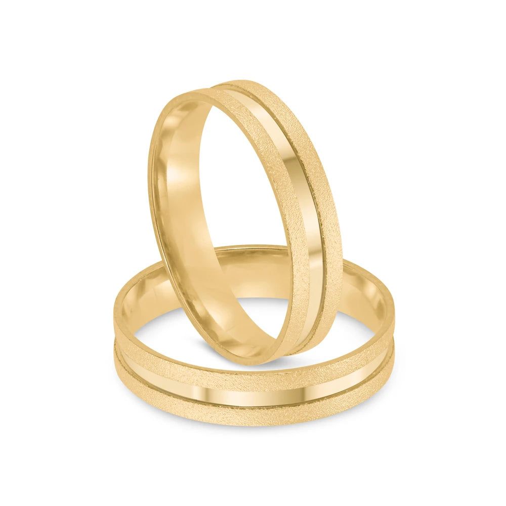 Par de alianças Lovely 4mm de casamento ouro 18k