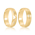 Par de alianças Loving 6mm de casamento ouro 18k