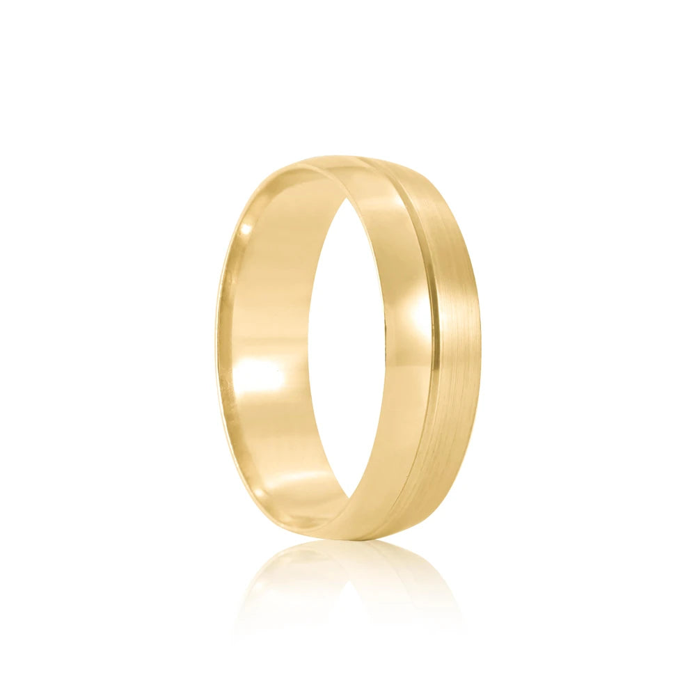 Par de alianças Loving 6mm de casamento ouro 18k