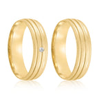 Par de alianças Luanda 5mm de casamento ouro 18k