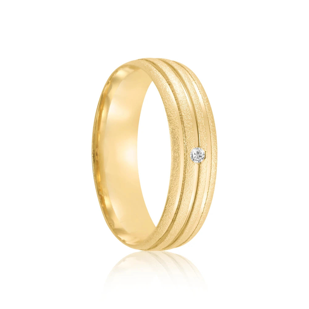 Par de alianças Luanda 5mm de casamento ouro 18k