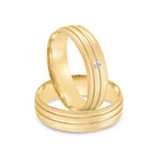 Par de alianças Luanda 5mm de casamento ouro 18k