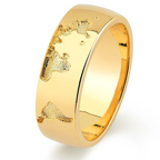 Par de alianças Mapa do Mundo 6mm de casamento ouro 18k