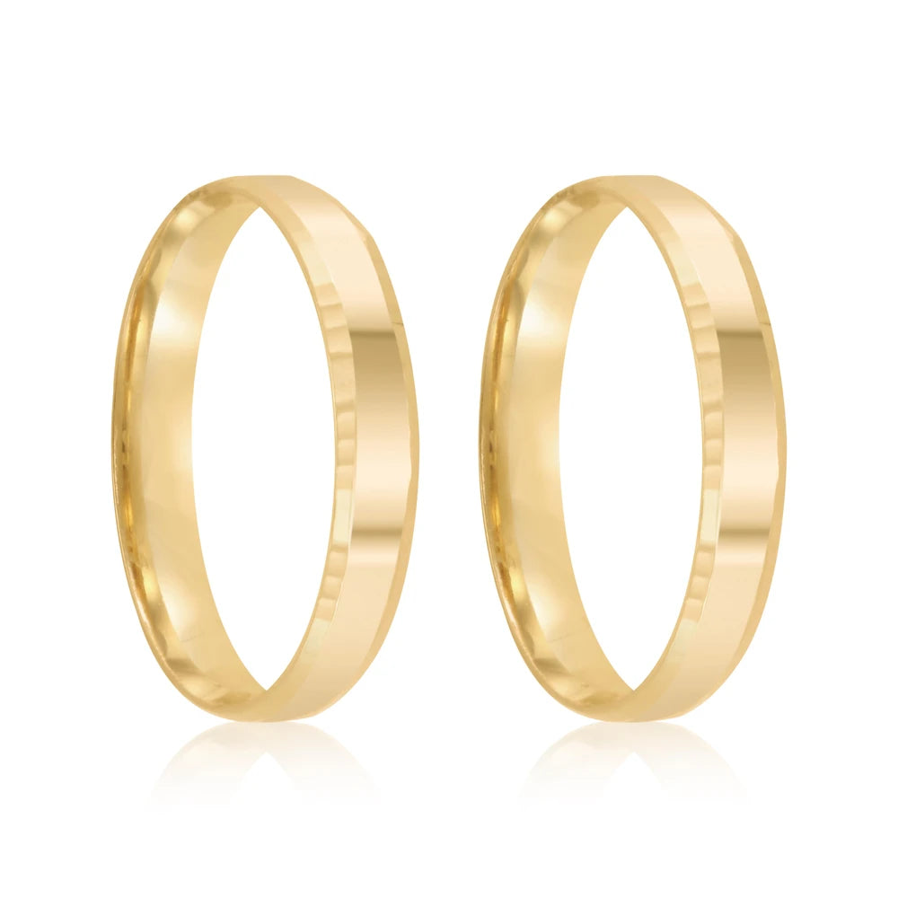Par de alianças Marian 4mm de casamento ouro 18k