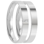 Par de alianças Merida 4mm de namoro + anel solitário prata 950