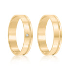 Par de alianças Misk 5mm de casamento ouro 18k
