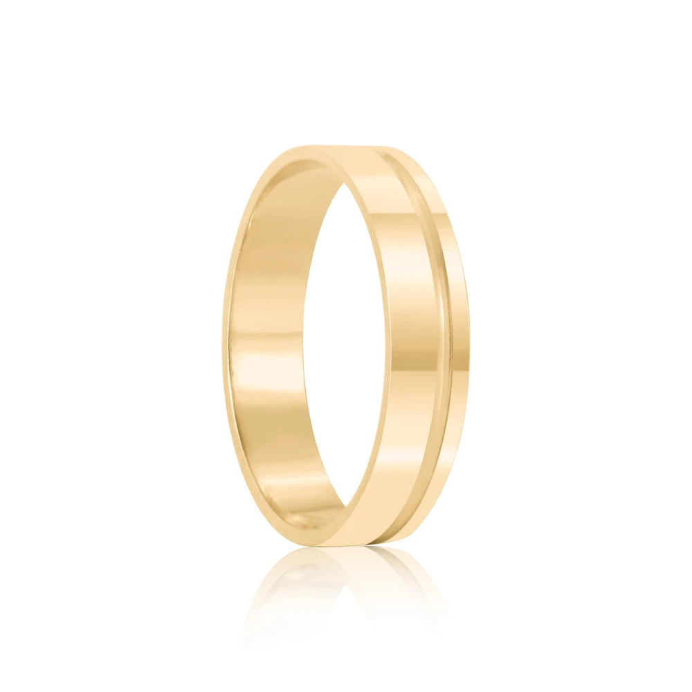 Par de alianças Misk 5mm de casamento ouro 18k