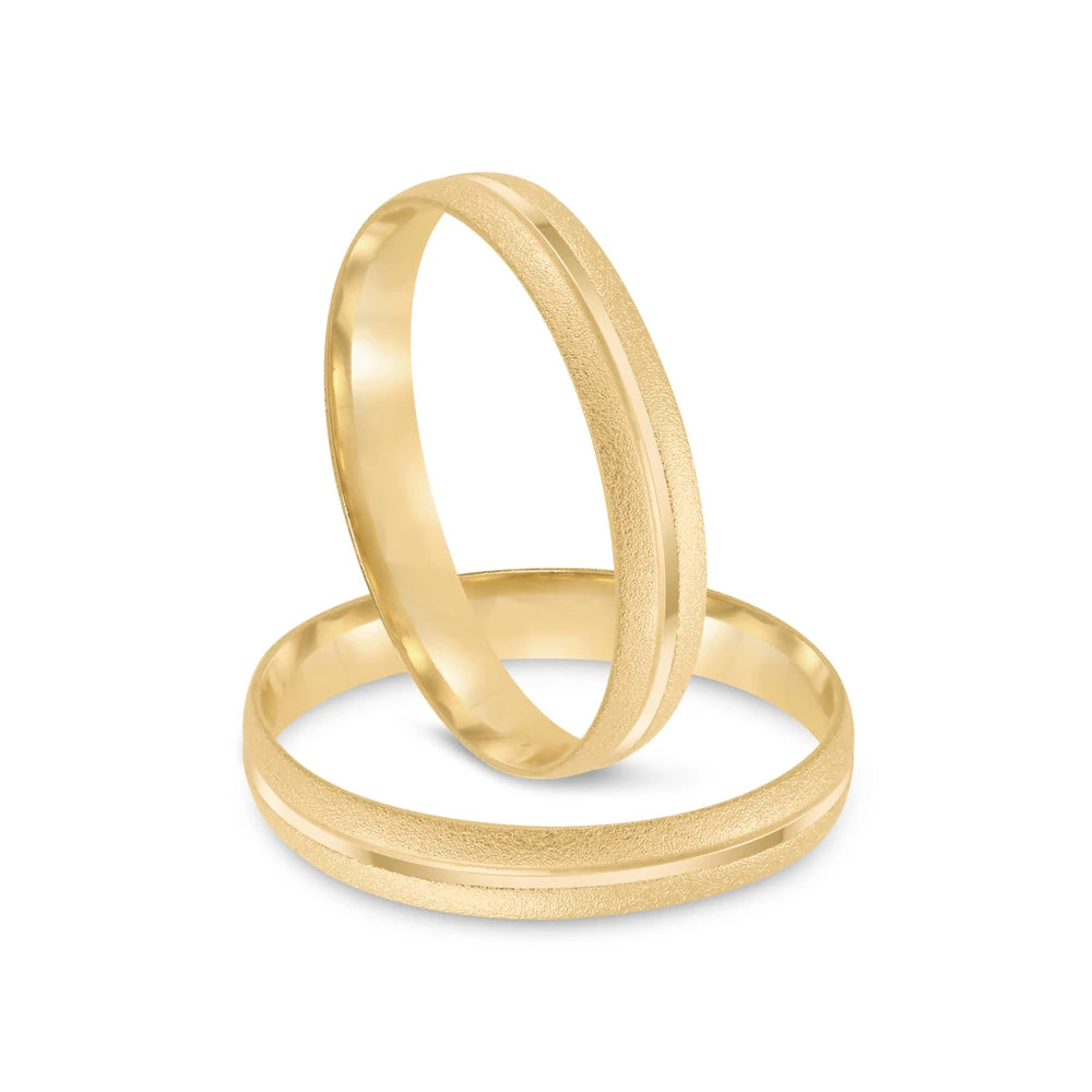 Par de alianças Momo 3mm de casamento ouro 18k