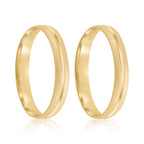 Par de alianças Momo 3mm de casamento ouro 18k