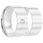 Par de alianças Nala 8mm de namoro + anel solitário prata 950