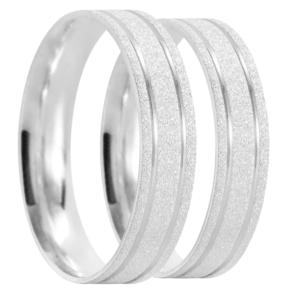 Par de Alianças Namoro Prata 950 Odette 4mm