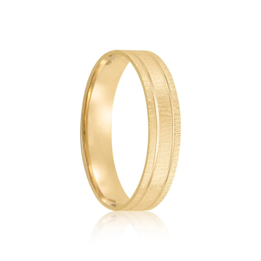 Par de alianças Osaka 4mm de casamento ouro 18k
