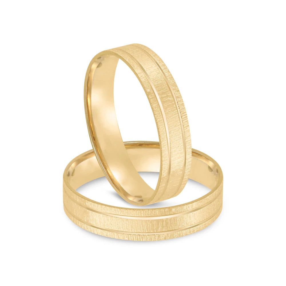 Par de alianças Osaka 4mm de casamento ouro 18k