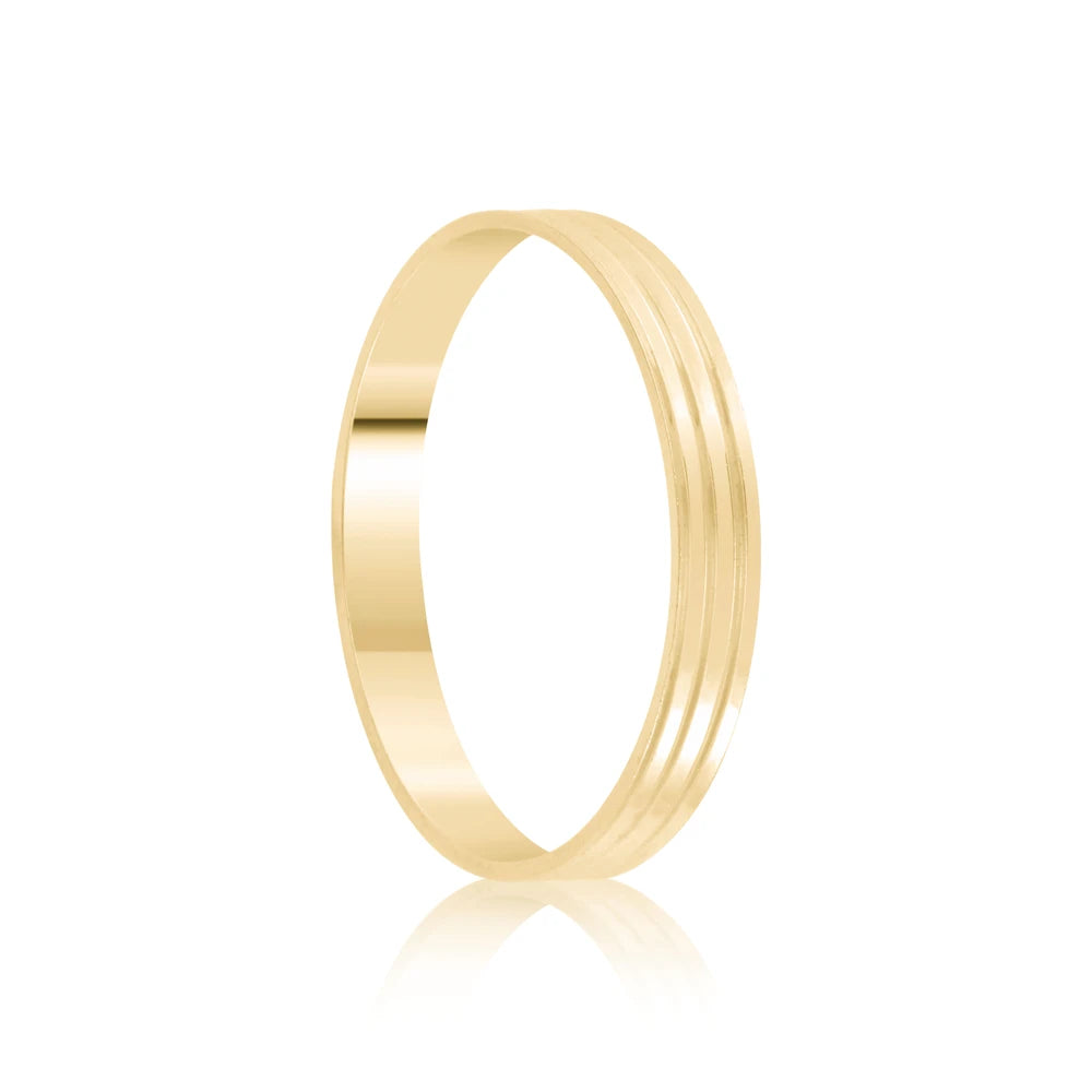 Par de alianças Palace 4mm de casamento ouro 18k