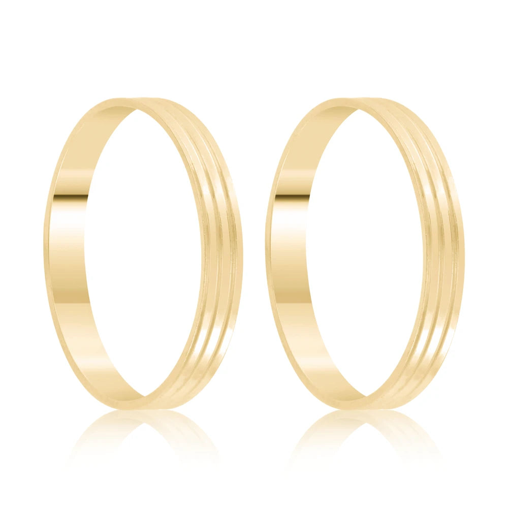 Par de alianças Palace 4mm de casamento ouro 18k