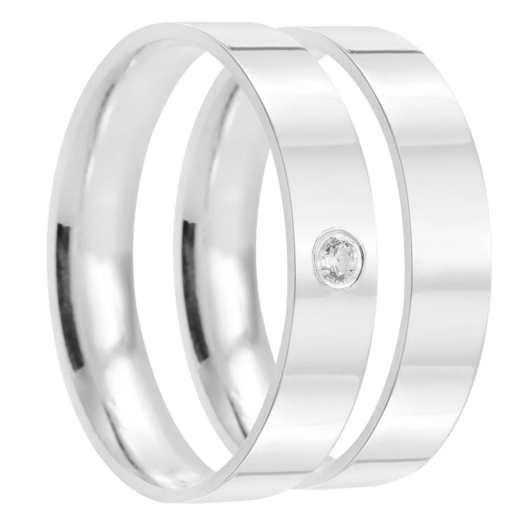 Par de Alianças Namoro Prata 950 Picasso 4mm